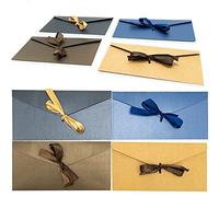 20 Pcs Envelopes with Ribbon, Gift Envelopes for Thanksgiving, Christmas, New Year, Invitations (20 x 11 cm), 4 Colors