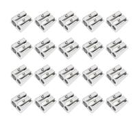 20 PCS Eye Pencil Sharpener, Stationary Lip Liner Sharpener, Silvery School Supplies Stationery for School Home Office, Eyeliner Sharpeners Makeup Sharpeners for Various Sizes
