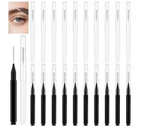 20 Pcs Eyebrow Laminating Brush - Compact Eyebrow Brush with Cap, Portable Eyelash Brush & Interdental Micro Spoolies for Brow Lamination & Eyebro Extensions, 2 Colors (10 Black+10 White)