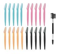 20 PCS Eyebrow Razor & 2-in-1 Dual-Ended Brow Brush, Facial Razor Shaper for Precisely Triming and Shaping Facial Hair Women's Trimmer Shaving Grooming Kit