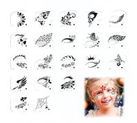 20 Pcs Face Painting Stencils, Reusable Face Paint Templates, Faces Make-up Paint Stencils,Tatto Painting Templates,Face and Body Tatto Stencils,Unique Design for Birthday, Halloween, Christmas Party