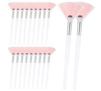 20 Pcs Facial Fan Brushes Ultra Slim Soft Facial Fan Applicator Brushes Professional Blending Makeup Brush with Comfortable Wood Handle for Mask Mud Cream Makeup Esthetician