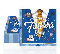 20 Pcs Fathers Day Paper Napkins for Father's Day Decorations, Best Dad Party Tableware, Blue Disposable Napkins for Dad Birthday Dinner Lunch Picnic BBQ Kitchen Party Supplies