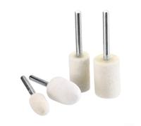 20 Pcs Felt Polishing Buffing Pads for Rotary Tool Kit Set, 3mm Shank Wool Wheels Compatible with Glass Metal, Cylinder and Conical Shapes