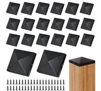 20 PCS Fence Post Caps 4x4 inch, Plastic Fence Post Tops Square Column Cap Durable Outdoor Posts Covers for Fences Posts Railings Steel Pipes