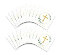 20 Pcs First Holy Communion Decorations,Cross First Holy Communion Napkins,God Bless Napkins Confirmation Sage Green Eucalyptus,Communion Party Napkins,Table Decorations Holy for Memorable Celebration