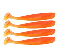 20 PCS Fishing Soft Lure 7.5cm/2g Plastic T Tail Bait Artificial Worm Swimbait for Bass Trout Walleye Fishing Accessory(Orange)