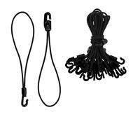 20 Pcs fKiZanthene 15cm Small Bungee Cords with Hooks | 5.9" Elastic Straps for Camping, Tent, Trailer & Tarp Securement (Black)