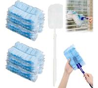 20 PCS Flash Dust Magnet, Flash Dust Magnet Refills,Disposable Duster Heads,Fluffy Duster Refills,Strong Electrostatic Dust Removal for Home Car Cleaning with 2 Handle