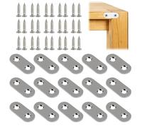 20 Pcs Flat Brackets for Wood, Mending Plates with 40pcs Screws, Metal Joining Plates for Repairing, Fixing, Joining Furniture Connector (36 x 16mm)