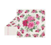 20 Pcs Floral Napkins, Soft Floral Paper Napkins, Rose Flowers Disposable Serviettes for Birthday Weddings Anniversary Afternoon Tea Banquet Baby Shower Party Decoration