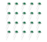 20 Pcs Flower Hair Pins,Green Hair Accessories Clips,Bridal Pretty Rhinestone Rose Bobby,Women Pin Crystal Gems Clip Decoration,Bride Prom Wedding Comb Decorations French Flowers Hairpin,for Girls
