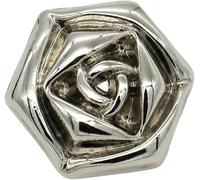 20 Pcs Flower Shape Buttons with Shank, Metal Rose Sewing Button for Women Clothes Cardigans Coat Craft Projects, Light Gold, 23mm-Silver-23mm