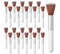 20 PCS Fluffy Beauty Makeup Brushes Set, Soft Blending Powder Brushes with Comfort Handle, Portable Face Blush Foundation Brush Eyebrow Travel Brush for All Face Makeup (White)