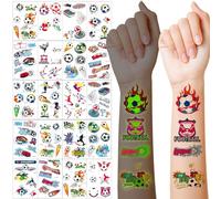 20 PCS Football Temporary Tattoos Sheets 2026 World Cup Stickers, Waterproof Non-toxic Sheets Watercolour Football for England Football Watch Party & Birthday Decorations