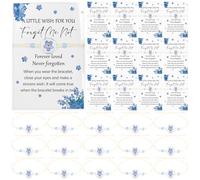 20 Pcs Forget Me Not Bracelets for Women Lady Girls Friends Sisters Adjustable Wish Bracelet with Card Bereavement Keepsake Bracelet Forget Me Not Jewellery Gifts for Birthday Valentines Christmas