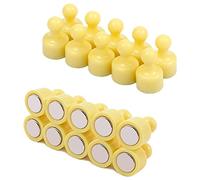 20 PCS Fridge Magnets Strong Neodymium Magnets Magnetic Push Pins Small Refrigerator Magnets Whiteboard Map Magnets Perfect for Home Kitchen Office School Classroom Yellow