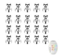 20 PCS Fridge Magnets, Strong Neodymium Small Push Pins Neodymium Round Silver Magnet Rare Earth Magnets Heavy Duty 12 x 16 mm for Refrigerator Whiteboard Kitchen