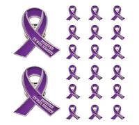 20 Pcs Funeral Ribbon Awareness Pins Memorial Lapel Brooches Forever In Our Hearts For Mourning Event, S, Metal, no gemstone