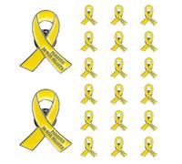 20 Pcs Funeral Ribbon Awareness Pins Memorial Lapel Brooches Forever In Our Hearts For Mourning Event, S, Metal, no gemstone