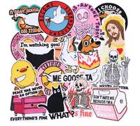 20 PCS Funny Embroidered Iron On Patches for Clothes,Cool Meme Sew On Applique Patches for Hat,Backpack,Jackets,Jeans,Vest,Funny Iron on Patches for Adults