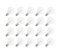 20 Pcs G40 Led Replacement Light Bulbs E12 Screw Base Shatterproof Led Globe Bulbs For Solar String