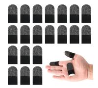 20 Pcs Gaming Finger Gloves Sleeves, Gamer Touch Screen Finger Tips, Silver Fibers Breathable Sweatproof Mobile Game Assist Smooth Thin Thumb Protector Compatible with All Touchscreen Devices