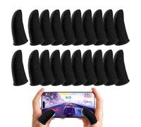 20 Pcs Gaming Finger Sleeves for Mobile Gaming,Gaming Gloves Silver Fiber, Anti Sweat, Extremely Thin,Breathable Seamless Touchscreen Finger Cover Thumb Sleeve Fit Phone Game Tablet Device