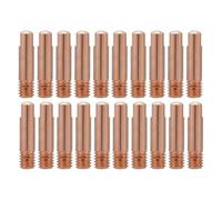 20 Pcs Gas Nozzle for MB-15AK MIG/MAG Welding Torch, M6 x 25mm Contact Tips, Compatible with 0.6/0.8/0.9/1.0/1.2mm Wire, High-Quality Copper Alloy, Fine Thread, Low Impurities for Smooth Wire Feed