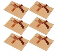 20 Pcs Gift Envelopes With Ribbon - Mini Kraft Paper Vintage Envelopes for Valentine's Day, Mother's Day, Invitation, Greeting Card, Graduation, Teacher (17 x 12.3CM)