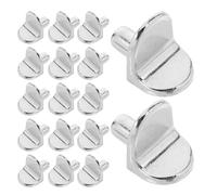 20 Pcs Glass Shelf Pins for Cabinets, Aluminium Alloy Support Pegs | 0.5 CM Hole Diameter, Silver Finish, Installation Tools Included, for Shoe Racks and Furniture
