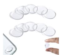20 Pcs Glass Table Top Bumpers,25mm* 2mm Transparent Non-Adhesive Pads for Glass Top Spacer, Self Adhesive Clear Anti Slide and Scratch Rubber Bumpers, for Control The Movement of Glasses Table Tops