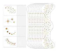 20 Pcs Glitter Freckles Face Tattoo, Golden Sparkle Freckles Stickers, Gold Glitter Face Makeup Patches, Temporary Face Freckle for Women, for Cheek Body Art, Festival Makeup, Carnival and Parties