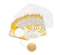 20 Pcs Golden Ticket Scratch Card Reveal Customize Your Own Raffle DIY Gift Voucher Holiday Scratch Card Reveal Golden Ticket Gift Card & Stickers Scratch to Reveal Creating Mystery and Randomness