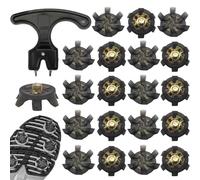 20 PCS Golf Shoe Spikes, M6 Tooth Replacement Golf Shoe Studs with Nail Remover, Universal GolfShoe Cleats with Metal Threading, Outdoor Anti-slip Cricket Shoe Cleats for More Stability & Comfort