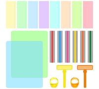 20 Pcs Guided Reading Strips Colour Sets with 4 Sizes, Reading Trackers Readings Ruler Highlight Strips for Kids, Dyslexia Readings Aid Tools, Teacher Classroom Educational Supplies Bookmark Overlays