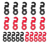 20 Pcs Guyline Cord Adjuster, 5/8mm Aluminum Alloy Guy Rope Tensioners, Wind Rope Fastener Buckle, Tent Guyline Cord Adjuster, Guyline Adjuster for Camping, Tent Outdoor, Picnic, Hiking (Black, Red)