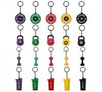 20 Pcs Gym Keychain Bulk for Men Women, Barbell Dumbbells Kettlebell Bottle Keychain, Soft PVC Weightlifting Keychain Motivational Gifts for Gym Members & Workout Partners for Handbag Purse Backpack