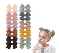 20 Pcs Hair Bows for Girls,Baby Hairs Clips Accessories Pink Small School Bowes Badge Cute Ties Birthday Gift Children's Jewelry Solid Color 10 Colors Croc Bow Satin Clip Set Soft,for Kid Girl Toddler