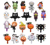 20 Pcs Halloween Balloons Party Decoration with Spider Bat Ghost Witch Pumpkin,Halloween Foil Balloons for Celebration,Pumpkin Balloon Scary for Decorations Supplies