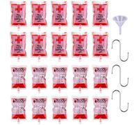 20 Pcs Halloween Blood Bag for Drinks with 2 Pcs Funnel and 3 Pcs S Hooks,250ML Blood Bags Halloween Blood Containers,Blood Transfusion Drinking Bags for Halloween Cosplay Zombie Party Favors