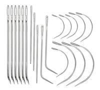 20 Pcs Hand Sewing Needles Kit, 2"-3" Curved Needles，Alloy Sewing Needles Set for Sofa Leather Repair, Upholstery, Carpet, Canvas & Knitting Yarn Darning Tools
