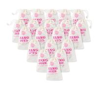 20 Pcs Hangover Kit Bags 3.9 x 5.9 Inch Bachelorette Hangover Bag Cotton Muslin Drawstring Bag Hangover Recovery Kit Bags for Wedding Bridal Shower Bachelor Party Favors