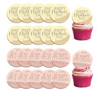 20 Pcs Happy Mothers Day Cupcake Topper Acrylic Mirror Disc Cake Engraved Cake Topper Cupcake Decorations for Mother's Day
