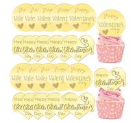 20 Pcs Happy Valentine's Day Cupcake Toppers Acrylic Heart Cake Decorations Topper for Valentine's Day Anniversary Party Supplies
