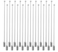20 PCS Hat Pin Metal Stick Pin Brooch Pins for Crafts Silver Long Needle Suit Lapel Pins with Stopper for Men Women Suit Tie Hat Scarf Accessories