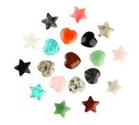 20 Pcs Healing Crystal Stones Set, Stars Chakra Crystals and Gemstones, Natural Polished Healing Crystal Gifts, Gem Stones and Crystals for Reiki Meditation Balancing Yoga Spiritual Gifts for Women