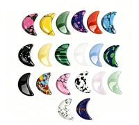 20 Pcs Healing Crystals Set Crescent Moon Shape Crystal Stones Mixed Natural Gem Stones for Meditation Reiki Chakra Balancing Home Decor Gift