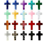 20 Pcs Healing Crystals Set Cross Shape Crystal Stones Mixed Natural Gem Stones for Meditation Reiki Chakra Balancing Home Decor Gift
