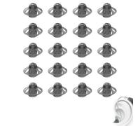 20 Pcs Hearing Aid Domes,Accessories Dome Ear Advance Spare Parts Small 10mm Spares Tips Vented Amplifier Removable Eartips Universal Silicone Replacements Seniors Black,for Hearings Aids Hear Loss